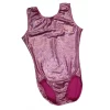 BABY PINK SHIMMER VELOUR – SP-FS15: – Girls Sleeveless Gymnastics Leotard In Pink Velour With Shimmer Foil