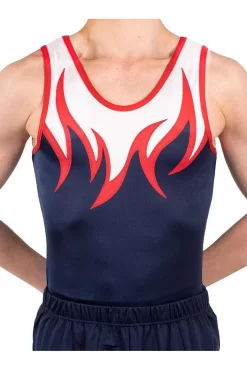 ARCHIE BV416:- Boys Leotard In Red, White And Navy