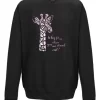 Girls Black Sweatshirt With Giraffe Print