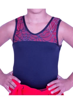 ROBBIE – BV407 :- Boys Black Leotard With Spidey Printed Top