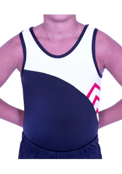 RORY BV514:- Mens Sleeveless Leotard In Black And White With Red Side Details
