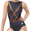 XANTHE Z671 :- Black And Copper Gymnastics Leotard