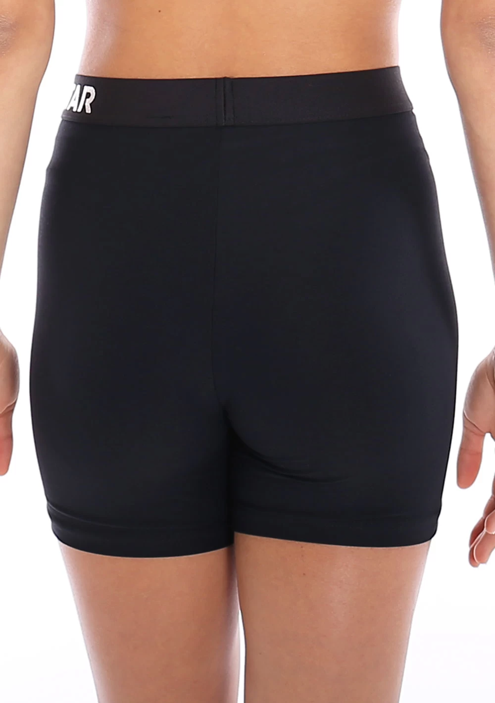 Ladies Cycle Length Black Shorts : Personalised With Your Name On Waistband - Image 2