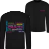 Gymnastics Graphic Sweatshirt:- Black Sweatshirt With Colourful Gymnastics Print