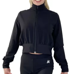 TS83C Cropped Tracksuit Jacket In Black