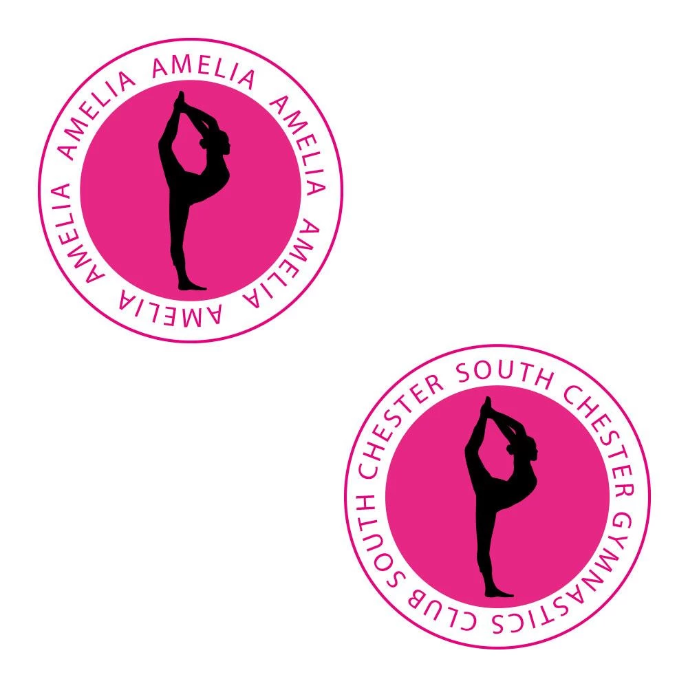 Customised Gymnastics Backpack: Black Backpack With Pink Print - Image 2