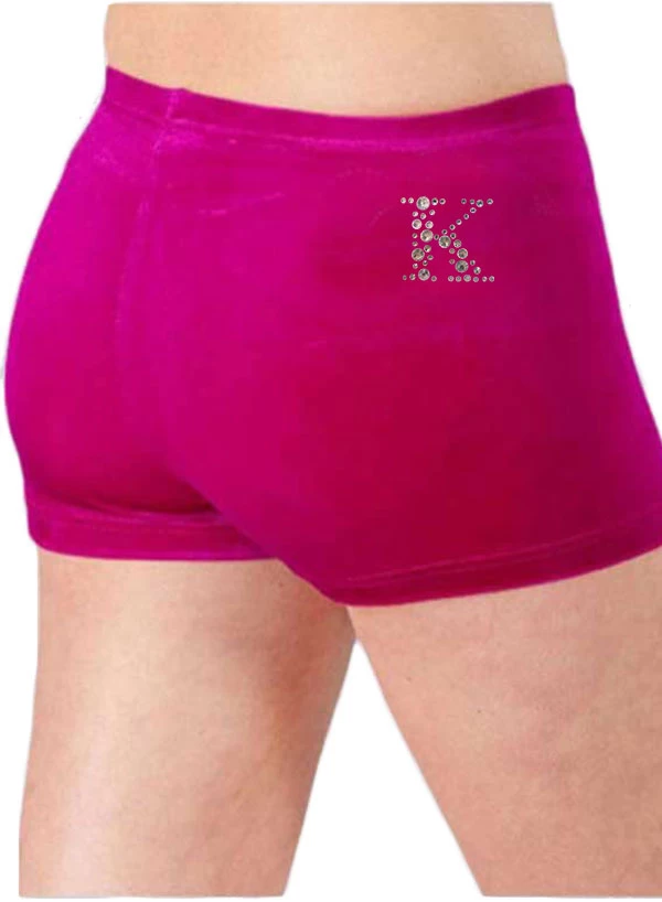 Gemstone Initial : Velour Shorts