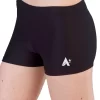 Girls Black Shiny Lycra Shorts