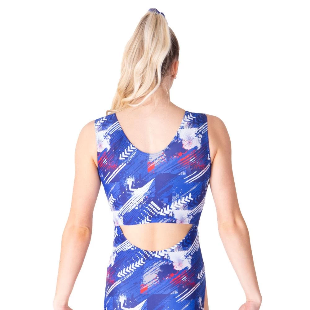 CHEVRON :- Girls Patterned Leotard In Chevron - Image 4