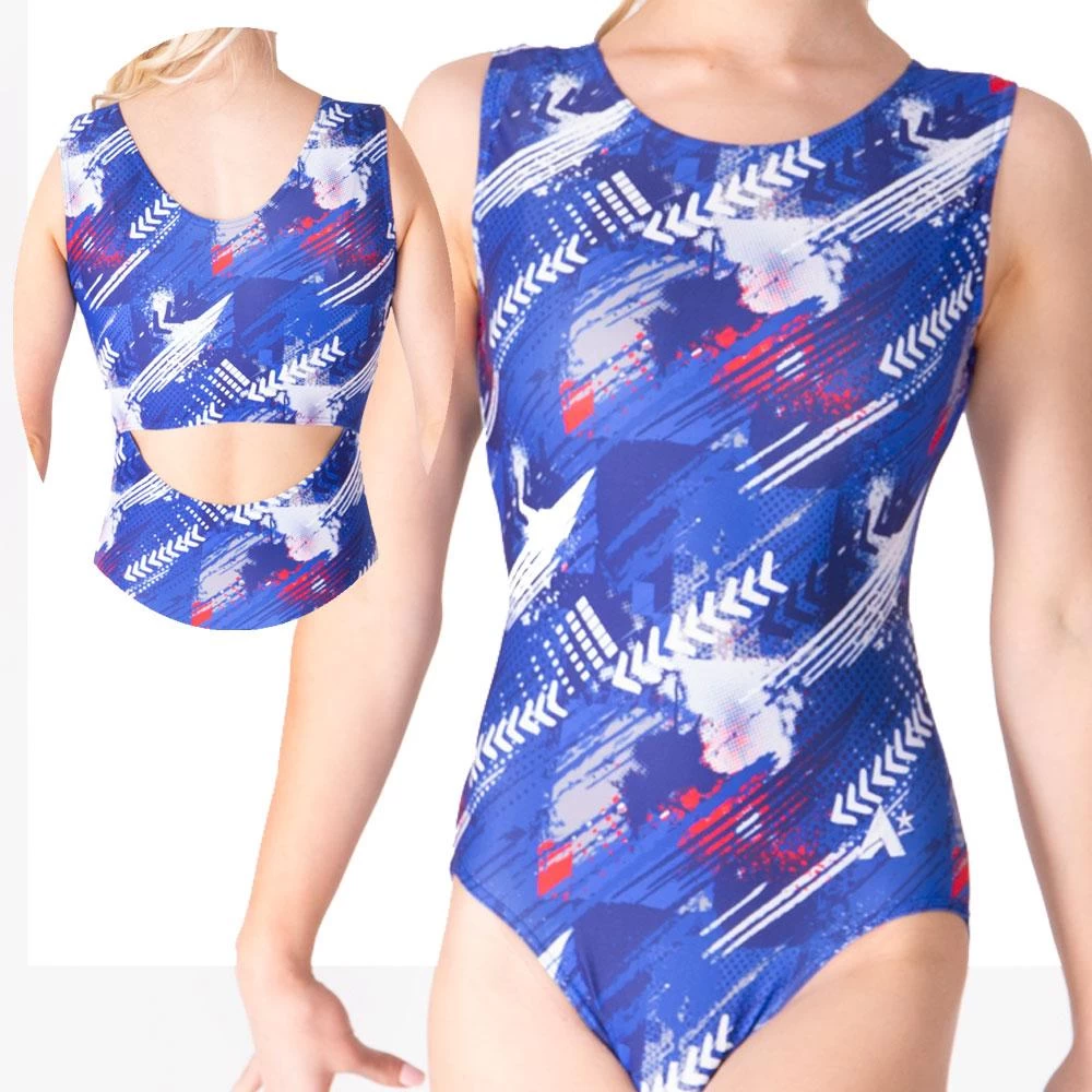 CHEVRON :- Girls Patterned Leotard In Chevron