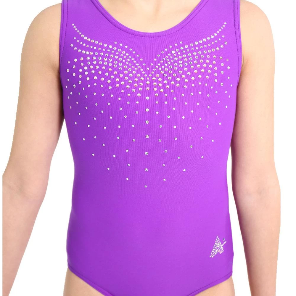 LULA – SPD53:- Purple Matt Leotard With Diamante