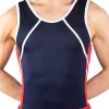 NOAH – BVZ26:- Mens Leotard In Navy, Red And White