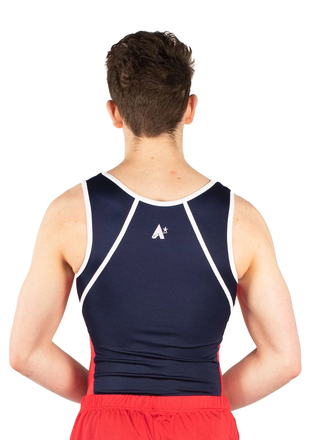 NOAH β BVZ26:- Mens Leotard In Navy, Red And White - Image 4
