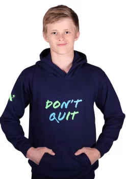 Navy Hoodie With DONT QUIT Print