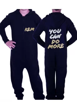Black Unisex Onesie With Motivational Print In Silver And Gold