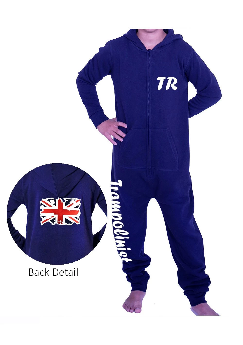 Navy Onesie With Metallic Union Jack Print - Image 3