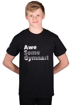 Boys Awesome Gymnastics Black T-shirt