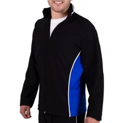 TS12B Tracksuit Jacket: In Black And Royal Blue With White Piping