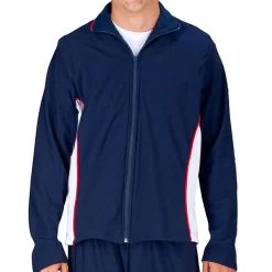 TS12B Tracksuit Jacket: In Navy, White And Red