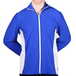 TS12B Boys Tracksuit Jacket: In Royal Blue And White Microtex