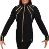 TS40 Tracksuit Jacket: In Black With Gold Shimmer Stripes