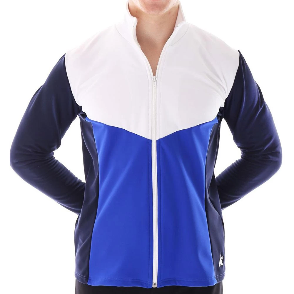 TS66B Male Tracksuit Jacket: In Royal Blue And Navy With White Detail