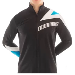 TS67B Black Tracksuit Jacket: Turquoise Design