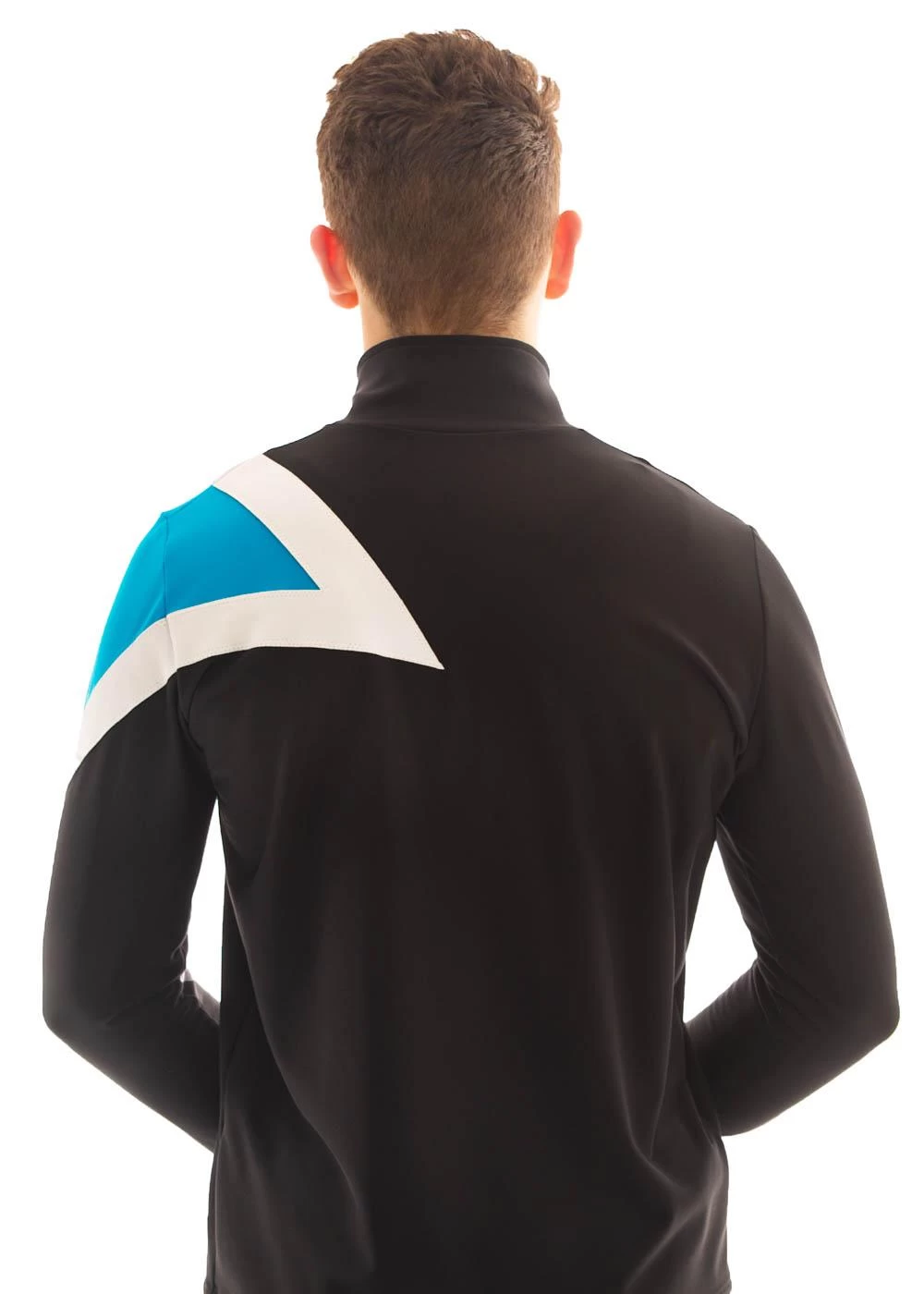 TS67B Black Tracksuit Jacket: Turquoise Design - Image 3