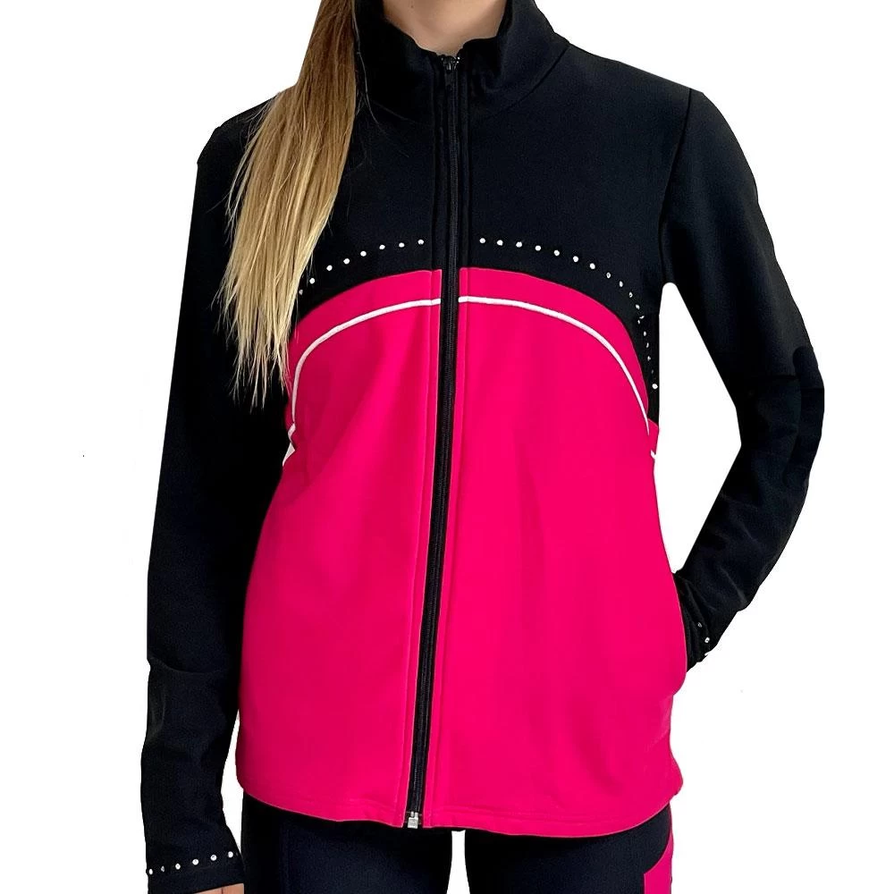 TS86 Black Tracksuit Jacket: With Diamante Detail