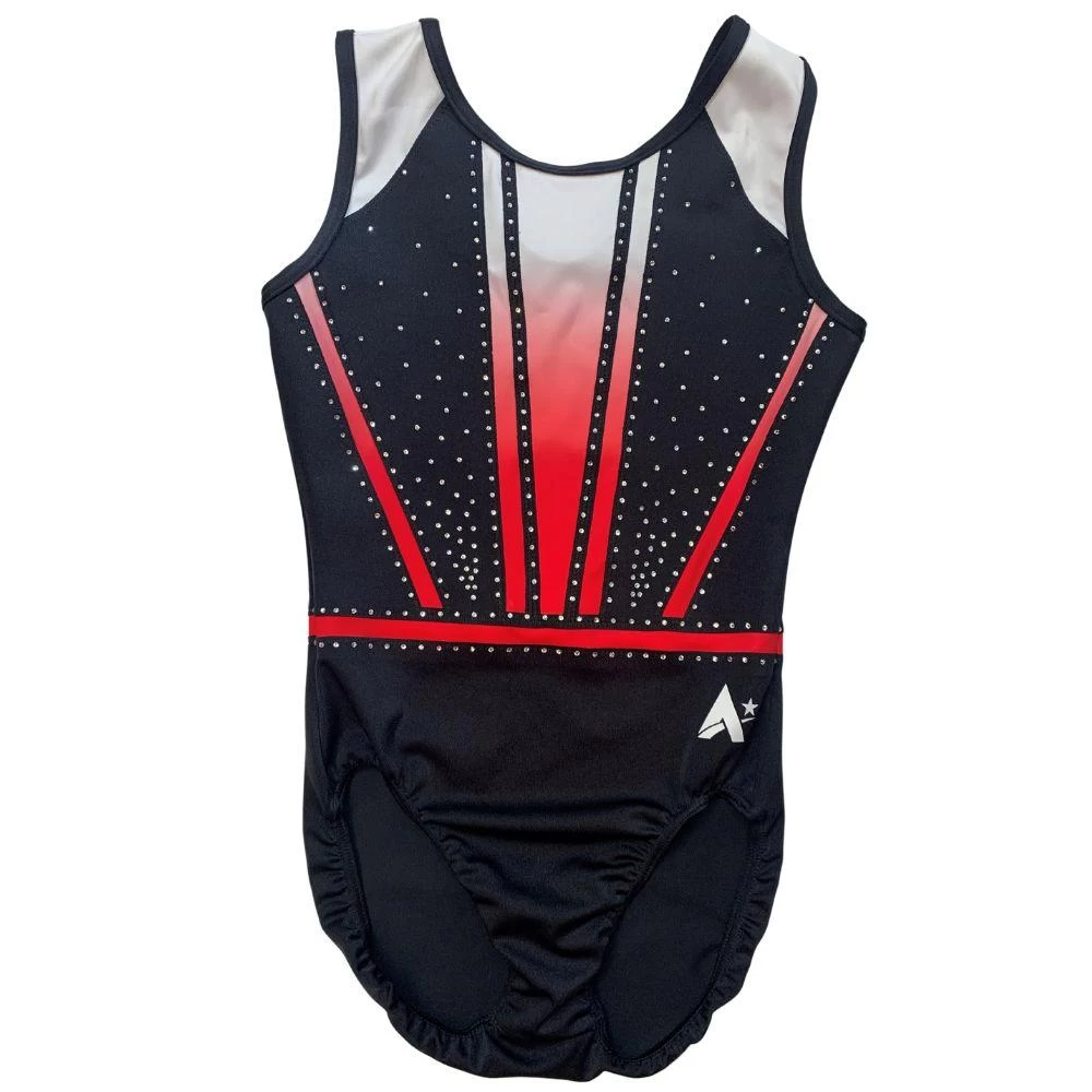 SASHA Z681:- Black And Red Ombre Leotard - Image 2