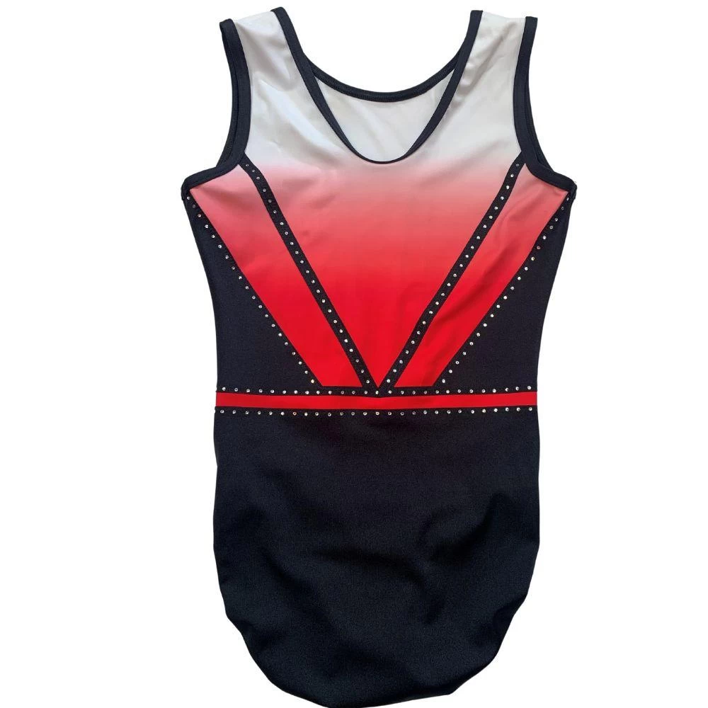 SASHA Z681:- Black And Red Ombre Leotard - Image 3