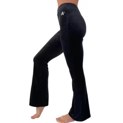 TSBL-F01:- Black Velour Bootleg Trousers