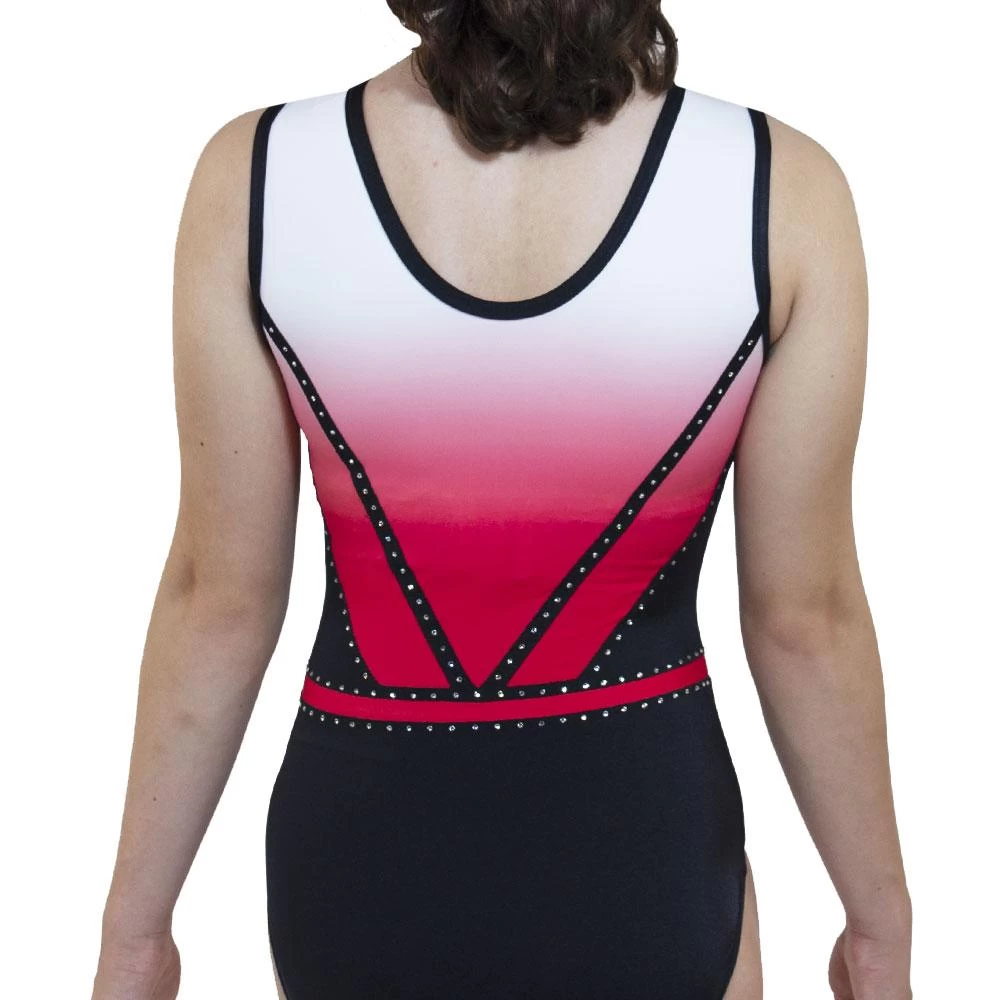 SASHA Z681:- Black And Red Ombre Leotard - Image 5