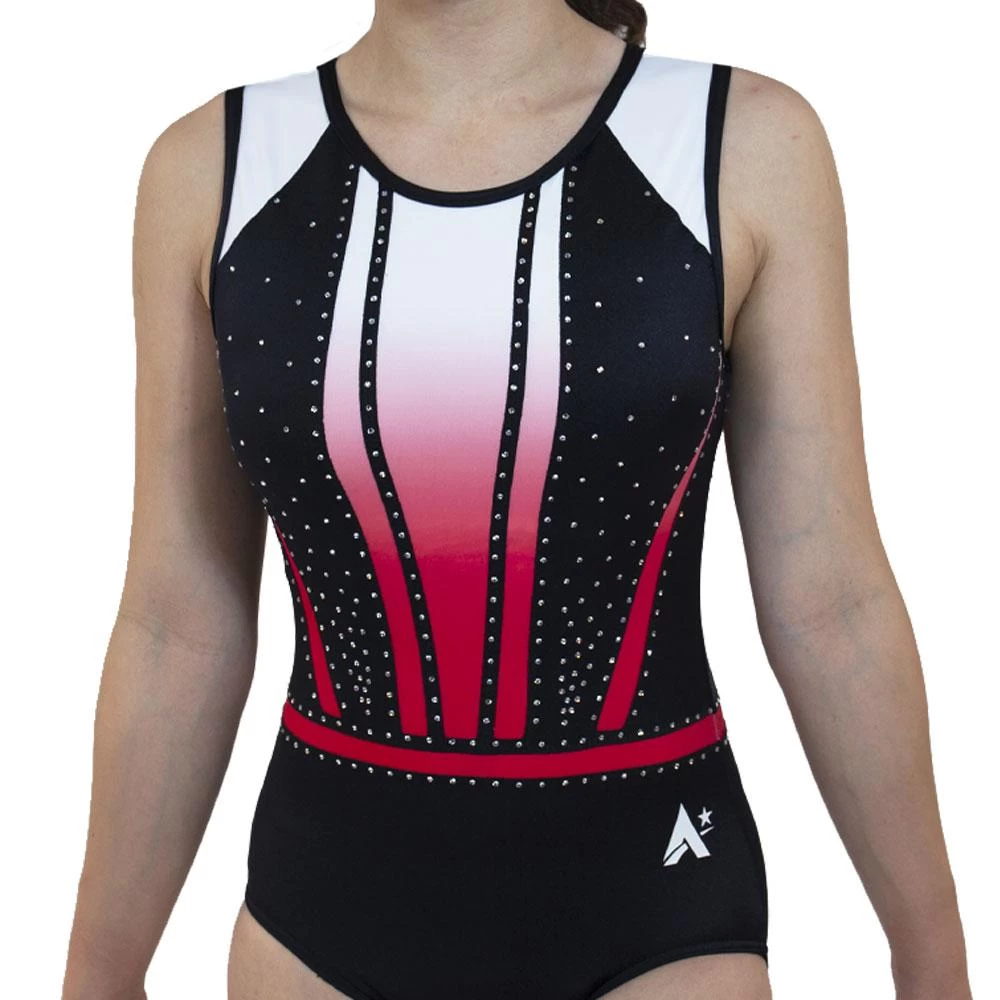 SASHA Z681:- Black And Red Ombre Leotard