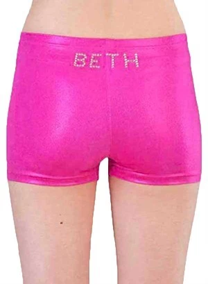 Shimmer Gym Shorts With Diamante Name - Image 3