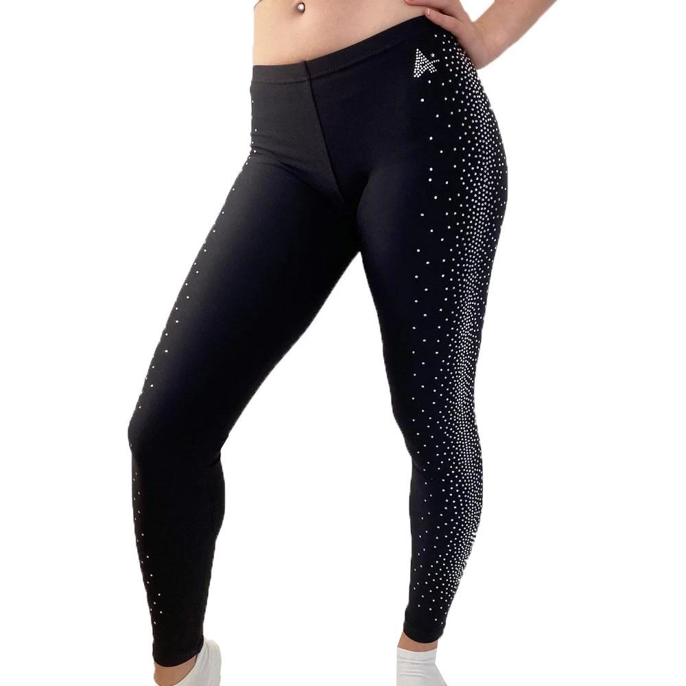 Diamante Leggings – Ladies Full Length Matt Leggings With Diamante Scatter - Image 2