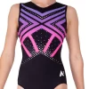 LILY Z688A :- Black And Pink Leotard With Gems