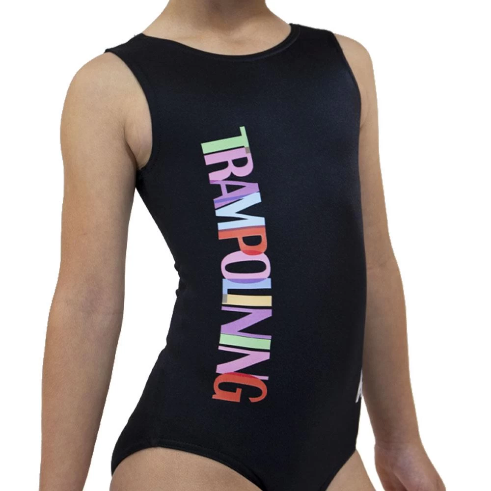 TRAMPOLINING:- Black Trampolining Leotard