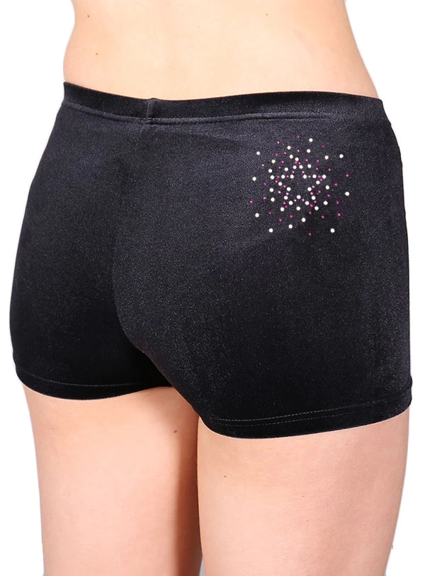 Velour Shorts With Cute Scatter Star Diamante - Image 3