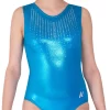 CAITLYN – SPD32:- Blue Leotard With Stunning Diamante Detail