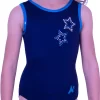 TRINITY – D70:- Navy Lycra Leotard With Star Diamante