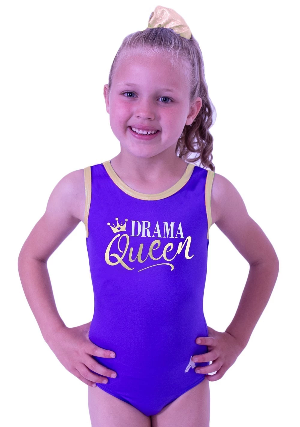DRAMA QUEEN – P32:- Drama Queen Printed Leotard On Purple Lycra