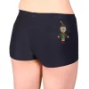 Girls Black Matt Shorts With Cute Elf Print
