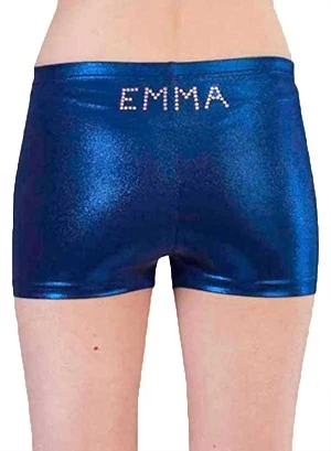 Shimmer Gym Shorts With Diamante Name - Image 4
