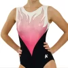 ERIKA – Z343: – Flame Chest Leotard In Pink Ombre With Black And White Matt