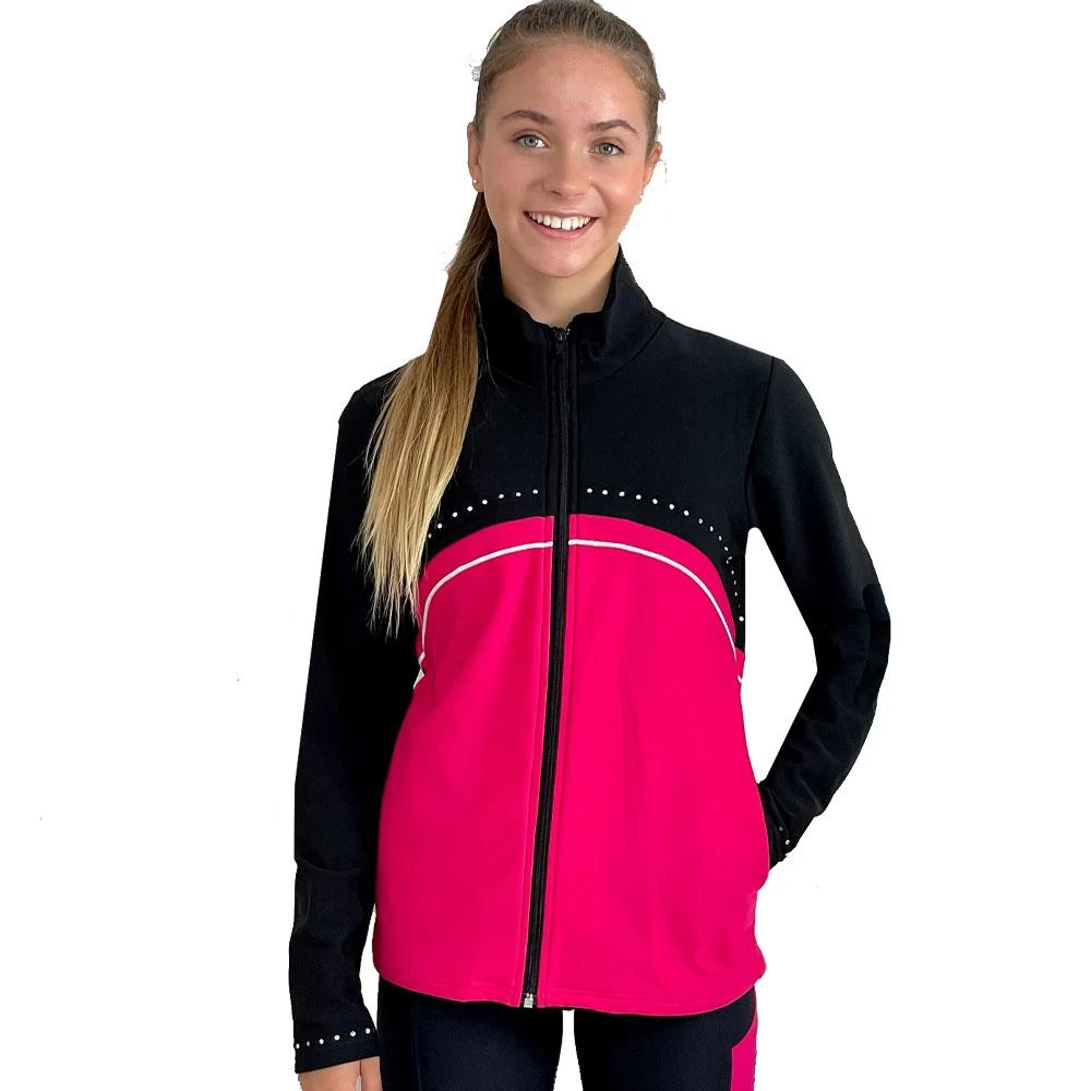 TS86 Black Tracksuit Jacket: With Diamante Detail - Image 3