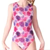 SP BLOOM:- Girls Leotard In Pink Flower Fabric