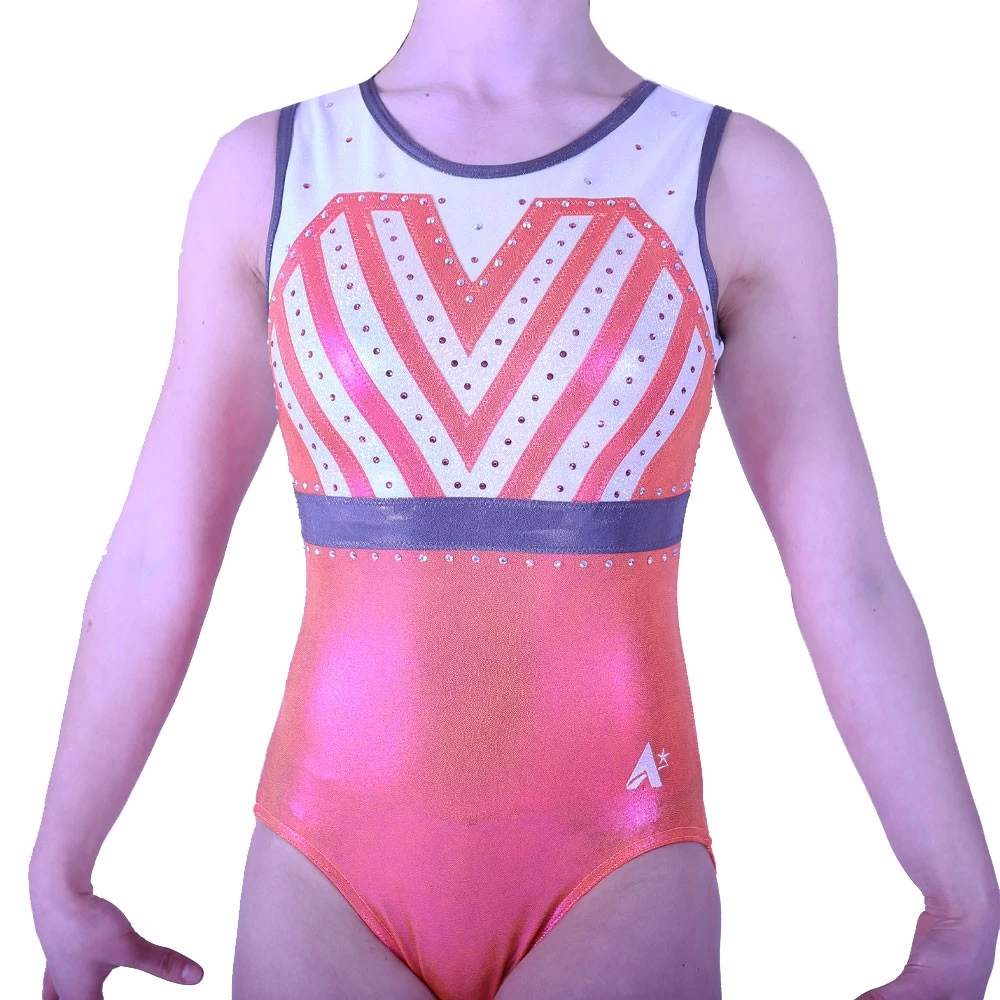 NANCY – Z631:- Grapefruit And Silver Holo Shimmer With Gunmetal Waistband