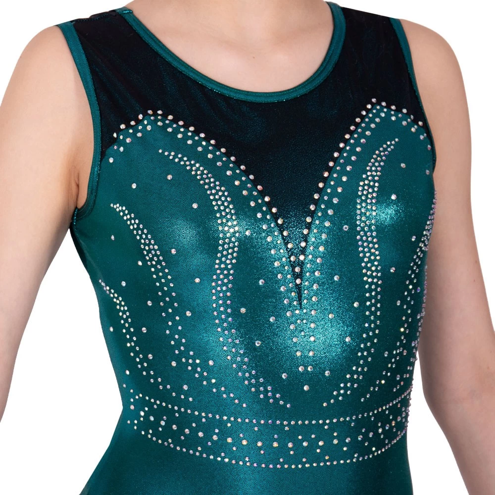 GIANNA Z685:- Girls Leotard In Teal - Image 2