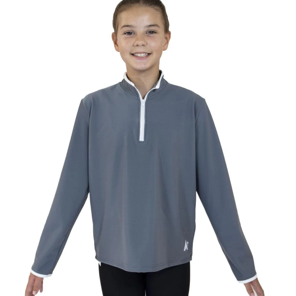 TS06H Grey Half Zip Tracksuit Jacket With White Detailing